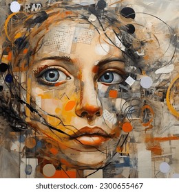 
abstract mixed with interesting textures, objects and other elements of diverse people