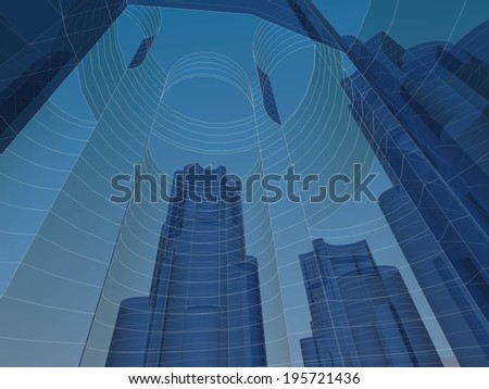 Similar – Illuminated skyscrapers in Frankfurt/Main during the blue hour