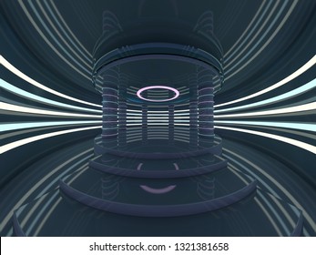Abstract modern architecture background, empty open space interior. 3D rendering