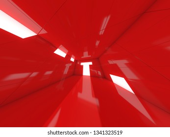 Abstract modern architecture background, empty open space interior. 3D rendering