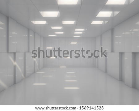 Abstract modern architecture background, empty open space interior. 3D rendering