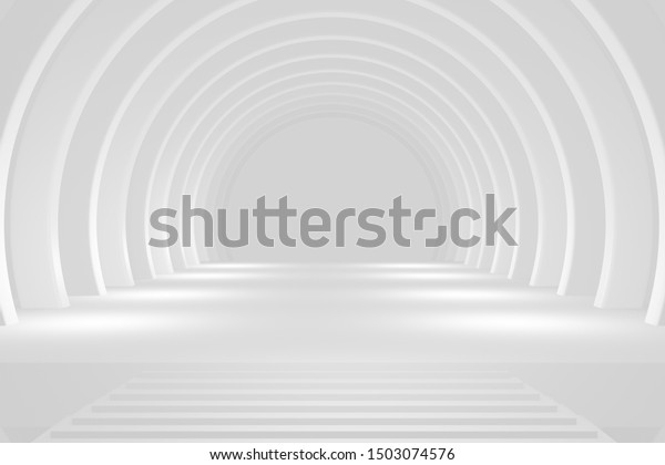 Empty White Open Space,3D Abstract Photo Mural Wallpaper Concept
