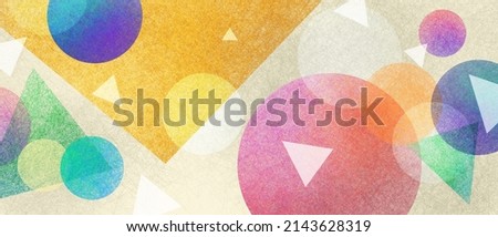 Abstract modern art background style design with circles and spots in colorful pink, blue, yellow, red, green, and purple on white grunge texture pattern background