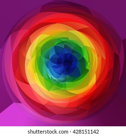 Abstract Modern Artistic Rounded Floral Shapes Background - Full Color Spectrum Rainbow Colors