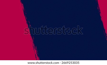 Abstract modern background with a dynamic brush stroke dividing a diagonal stripe pattern in dark blue and a solid magenta color. Perfect for sports posters, banners, and promotions