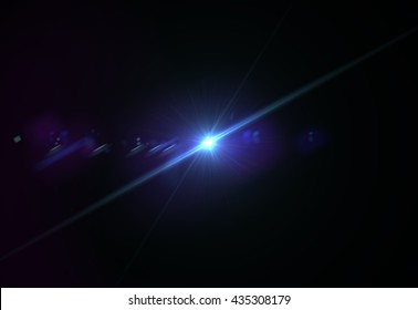 Abstract modern blue laser streak light on black background (super high resolution)