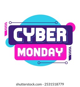 Abstract Modern Cyber Monday Label Banner - Powered by Shutterstock