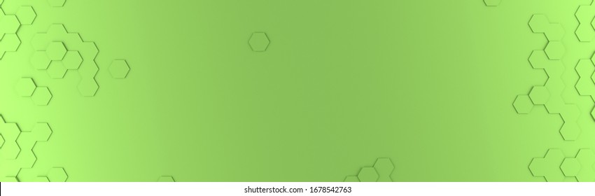 Abstract Modern Green Honeycomb Background, 3d Rendering