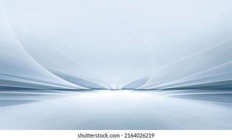 Abstract Modern Technology Background With White Fractal Horizon