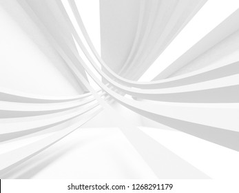 Abstract Modern White Architecture Background. 3d Render Illustration