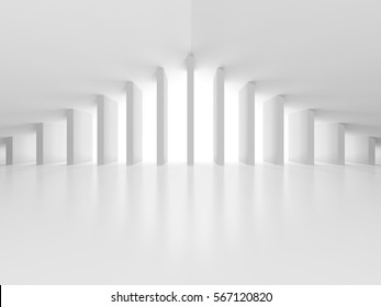 Abstract Modern White Architecture Background. 3d Render Illustration