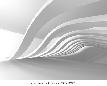 Abstract Modern White Architecture Background. 3d Render Illustration