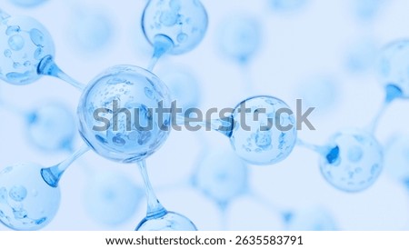 Abstract Molecule and Atom Structure Model - Science, Medical Background, Skincare Technology, and Cosmetic Innovation. 3d rendering.