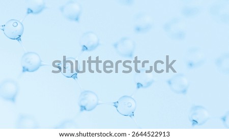 Abstract Molecule and Atom Structure Model - Science, Medical Background, Skincare Technology, and Cosmetic Innovation. 3d rendering.