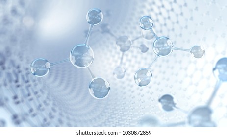 Abstract molecule model for Science or medical background 3d illustration.