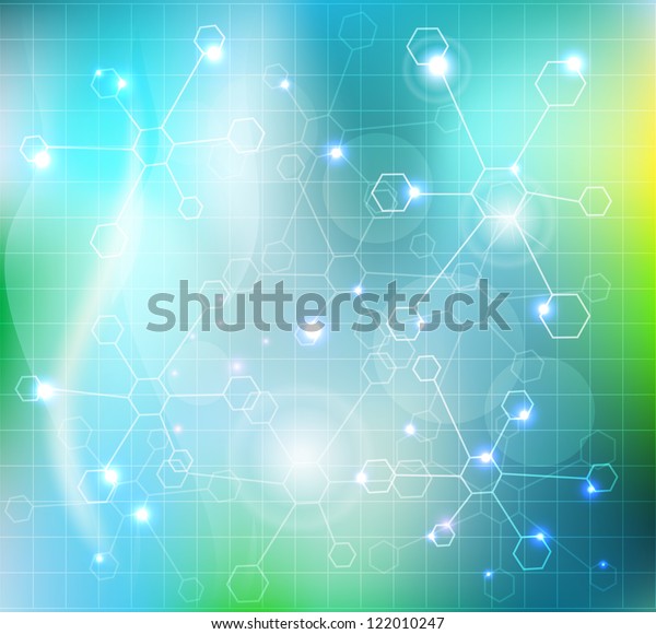 医療の背景に抽象的分子の壁紙 透明な分子と光を持つ美しい青い色の組み合わせ のイラスト素材