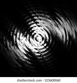 Abstract Monochrome Ripple In Water With Concentric Circles. Droplet Falling In Water