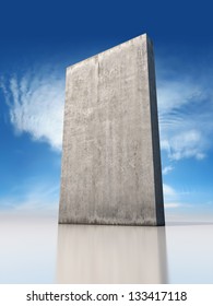 Abstract Monolithic Concrete Slab Is On The Sky Background