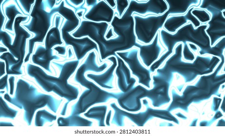Abstract moonlit asteroid gradient background featuring glowing molten contours, electric cyan outlines, and distorted fluid formations.