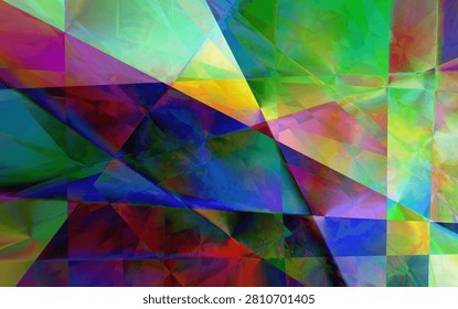 Abstract Mosaic Composition featuring Bright Harmonic Colors