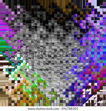 Abstract mosaic of overlapping squares and rectangles