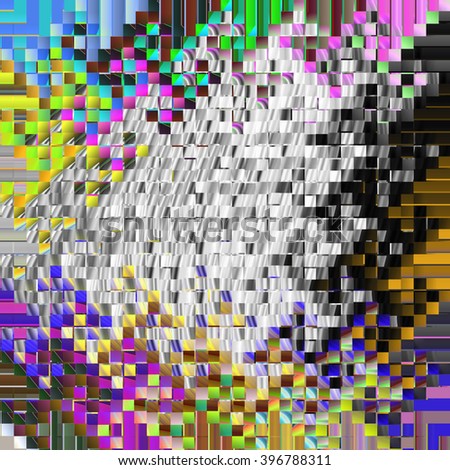 Abstract mosaic of overlapping squares and rectangles