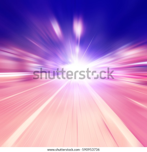 Abstract motion blurred image of night traffic in\
the city.