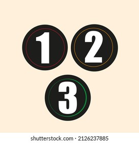 Abstract Multicolor 123 Number Icon 