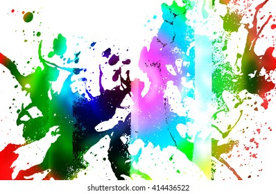 Abstract Multicolor Background   With Spash Water Color