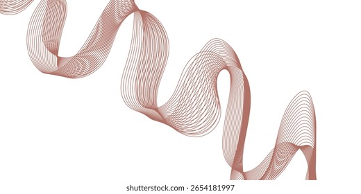 Abstract multicolor gradient wave lines vector background, twisted curve lines and blend effect, frequency sound wave lines, 3d contour line patterned background illustration.