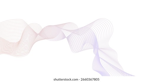 Abstract multicolor gradient wave lines vector background, twisted curve lines and blend effect, frequency sound wave lines, 3d contour line patterned background illustration.
