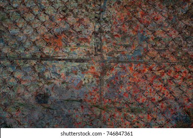 Abstract multicolor grunge background with abstract colored texture. Various color pattern elements. Old  vintage scratches, stain, paint splats, brush strokes, dots, spots. Weathered wall backdrop