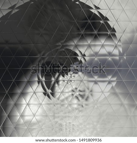 Similar – Image, Stock Photo Self-reflection, shyness, mistrust, loneliness, way of life, exclusion