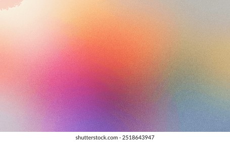 Abstract Multicolored Gradient Background with a Grainy Texture. Soft, Simple, Minimalist, Vintage, Flat, Blurred Background for Design, Print, Presentation, or Packaging.