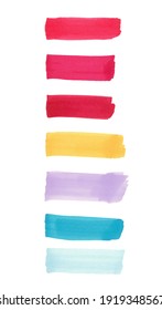 Abstract multicolored Marker Palette in hand drawn style isolated on white background.