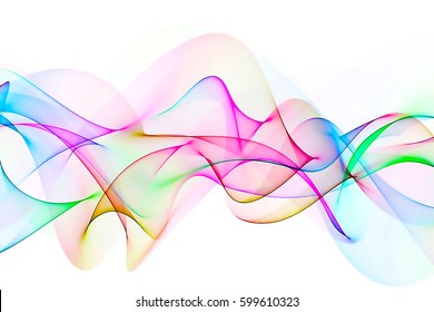 abstract multicolored wavy pattern on a white background
