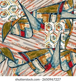 Abstract multicolour geomatics line pattern used wallpaper art
