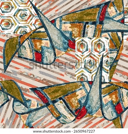 Abstract multicolour geomatics line pattern used wallpaper art
