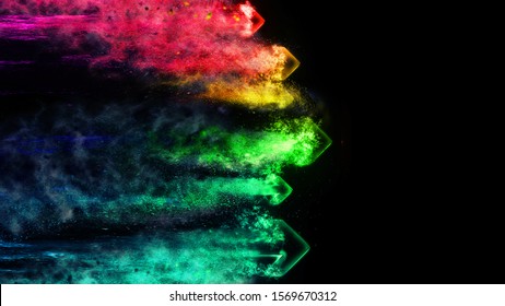 Abstract Multiple Light Arrows Moving Horizontally