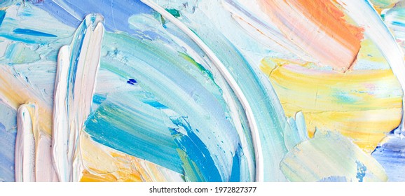 Abstract Music Background With Impasto Textures. Oil And Acrylic Painting Closeup. Thick Paint Texture For Jazz Music Festival Banner, Template Social Media Creative Backdrop. Psychology Topic Cover.