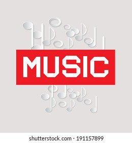 Abstract Music Theme with Paper Notes