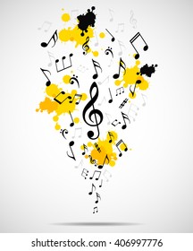 Abstract musical background with notes