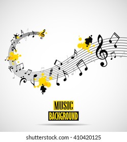 Abstract musical background with notes