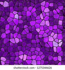 Abstract Nature Marble Plastic Stony Mosaic Tiles Texture Background With Black Grout - Vibrant Purple Violet Mauve Fuchsia, Orchid, Rasberry Colors