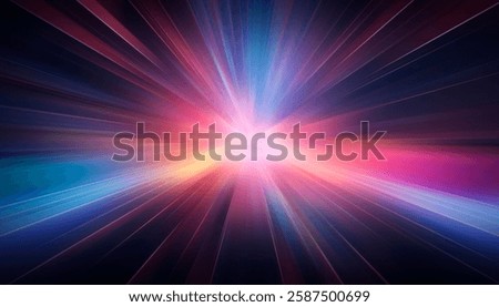 Abstract neon background, neon explosion, light movement, rays.