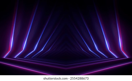 Abstract neon background. Hyper Speed ​​Space Travel Concept.