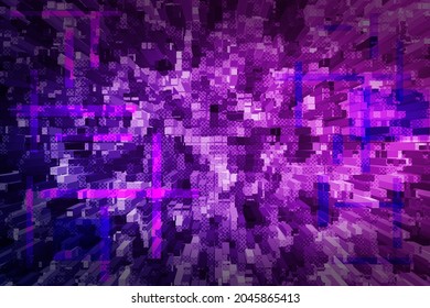 Abstract Neon Background. Techno Bright Pink Background 3D Image