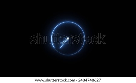 Abstract neon countdown timer  clock icon illustration background.