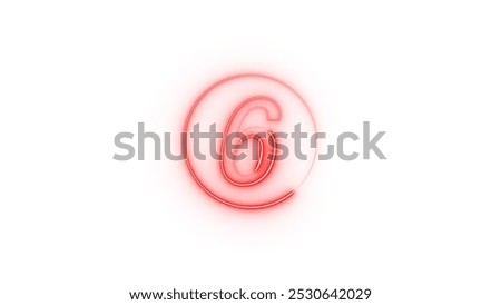 Abstract Neon Countdown Timer Number. 