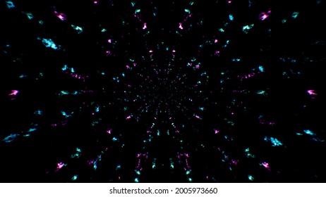 Abstract Neon Flame Flake Particles Background